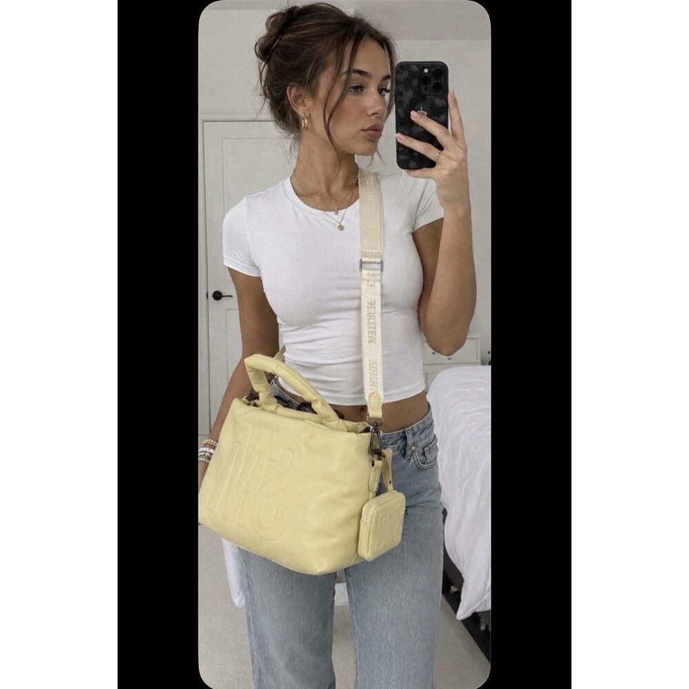 Steve Madden STM Crossbody Puffer Handbag Butter Yellow With Wallet Discontinued